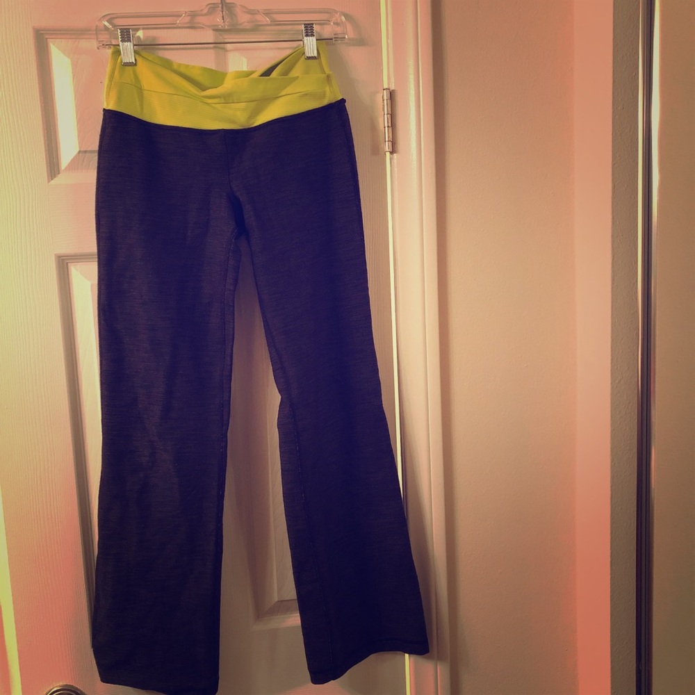 Grey and lime Lululemon Astro pant size 6